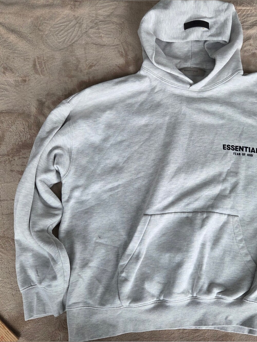 Fear of God Essentials Light Gray Hoodie - Men's Pullover Medium